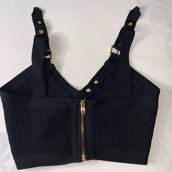 AKIRA Black & Gold Crop Top - Picture 2 of 2